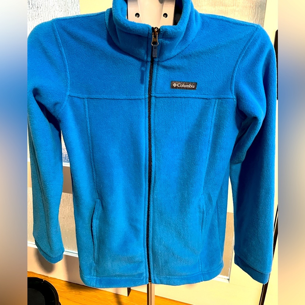 Columbia Full Zip Up Fleece Blue Size Big Kid Boy 14/16 unisex jacket
